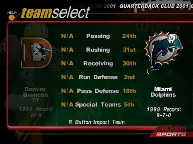 NFL QB Club 2001 screenshot 4 for Sega Dreamcast